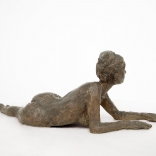 Back of lying female sculpture, as seen in AK Asimis Kolaitou art gallery, Santorini, Greece.